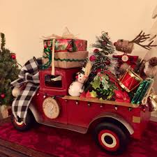 Little Red Truck Centerpiece Farmhouse Red Truck Christmas Etsy Christmas Decor Diy Red Truck Decor Christmas Red Truck