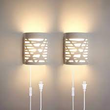 Exclusive designer wall scones available in bronze, brass, satin nickel. Trlife Modern Wall Sconce Plug In Led Wall Sconce With Frosted Cover 9w 3000k Warm White