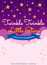 Twinkle twinkle little star background. 10 Cute Twinkle Twinkle Little Stars Birthday Invitation Templates For Boys And Girls Download Hundreds Free Printable Birthday Invitation Templates