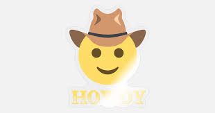 Howdy Cowboy Hat Face Emoticon Gift Sticker Spreadshirt