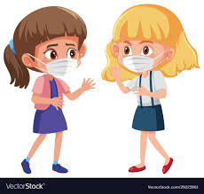 Two Girls Wearing Mask On White Background Illustration Download A Free Preview Or High Quality Adobe Illustrato Children Illustration Cute Characters Cartoon