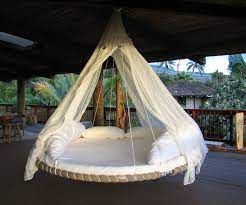 Add a cozy mattress once the bed is all done. Captivating Easy Diy Hanging Daybed Hanging Circle Bed Home Design Outdoor Beds Recycled Trampoline Floating Bed