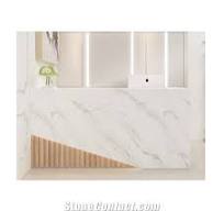 White Marble Office Reception Desk from China - StoneContact.com