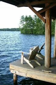 Waterside Seats On The Dock In The Woods Lake House Lake Cottage Lake