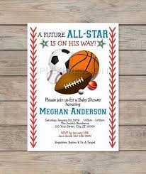 All Star Sports Boy Baby Shower Invitation Sports Theme Baby Etsy Baby Shower Invitations For Boys Sports Baby Shower Invitations Sports Baby Shower Theme