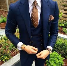 Black 3 Piece Suit Combinations Navy And Copper Mens 3 Piece Suits Mens Style Guide Dapper Men