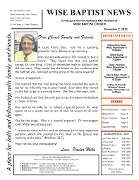 WISE BAPTIST NEWS