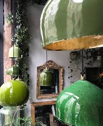 Les Suspentes Keaton De Beatrice Markovitch Poterie Ceramics Lampe Verte Deco Maison Idee Deco