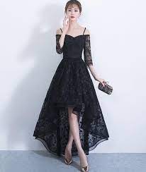 Black Sweetheart Lace High Low Prom Dress Lace Evening Dress Shdress High Low Bridesmaid Dresses High Low Prom Dresses Black Lace Bridesmaid Dress