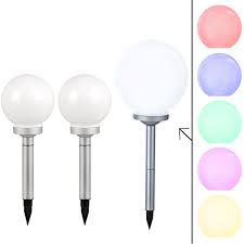 Diese lampe erfüllt genau meine erwartungen! 3er Set Led Aussen Steck Leuchten Solar Kugel Lampen Weiss Erdspiess Garten Deko Beleuchtung Akku Ip44 Kaufen Bei Www Etc Shop De Gmbh Co Kg