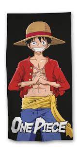 Manga Déco - Serviette de Bain Enfant Noir One Piece Luffy - Drap de plage  70x140 cm - 1001 Nuits Enchantées