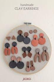 Neutrals Polymer Clay Earring Collection Diy Creative Inspiration Polymer Clay Jewelry Diy Clay Jewelry Diy Diy Clay Earrings