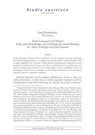 Ein innerer monolog schildert die gedanken und gefühle einer einzigen person. Pdf Hatte Leutnant Gustl Hunger Einige Spate Bemerkungen Zur Entstehung Des Inneren Monologs Bei Arthur Schnitzler Und Knut Hamsun