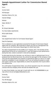 John doe and jane doe. Appointment Letter For Commission Based Agent Hr Letter Formats