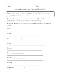 Identify the common and the proper nouns in the following collection of. Nouns Worksheets Proper And Common Nouns Worksheets