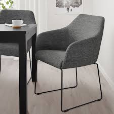 Tossberg Stuhl Metall Schwarz Grau Ikea Deutschland In 2020 Upholstered Dining Chairs Metal Chairs Ikea