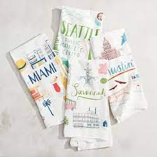 Shop west elm for high quality bathroom towels in a variety of colours and texture. Claudia Pearson City Tea Towels Tea Towels Tea Towel Set Cheap Christmas Gifts