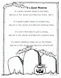 Halloween Poem Monster Menu Halloween Poems Halloween Poems For Kids Shared Reading Kindergarten