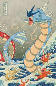 #so nice #little floating friend #also these friend areas are so good. The Great Red Wave Ii An Art Print By Missy Pena Inprnt Cute Pokemon Wallpaper Pokemon Backgrounds Cool Pokemon Wallpapers