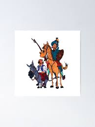 Own adventures with his servant sancho panza.comic version of the famous man of la mancha by miguel de cervantes in which don quixote having read an adventure book too many sets out on his. Don Quixote And Sancho Panza During Their Journey Over La Mancha Poster By Poisondesign Redbubble