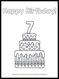 Sweet, delicious, and festive, the birthday cake shot is nothing short of fun. Free Download Happy 7th Birthday Cake Coloring Page The Art Kit