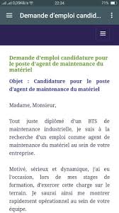 Exemple demande demploi inspirational le meilleur modle. Lettre Et Demande D Emploi For Android Apk Download