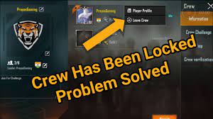 Tap on crew and then tap on create crew. Crew Has Been Locked In Pubg Mobile Problem Fixed Youtube