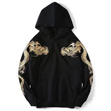 Https Koisea Com Products Double Flying Dragons Embroidery Hoodie Embroidery Hoodie Dragon Hoodie Hoodies
