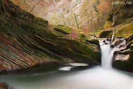 Autumn Waterfall In Cheran River Massif Des Bauges Les Cascades Parc Naturel