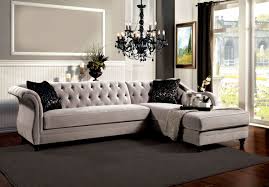 Sm2261 Sectional Sofa Tufted Sectional Sofa Furniture Of America Grey Sectional Sofa