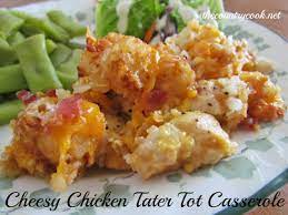 Cheesy Chicken Tater Tot Casserole Slow Cooker Chicken Tater Tot Casserole Recipes Country Cooking