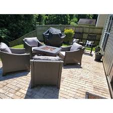 Sam's club fire pit sets. Antibes Outdoor 5 Piece Wicker Club Chair Set With Square Firepit By Christopher Knight Home Overstock 18840349