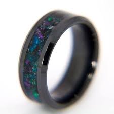 Deep Space Black Ceramic Glowstone Glow Ring Black Ceramic Ring Black Rings Ceramic Rings