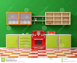 vintage 50s kitchen flat stock