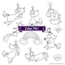 This unicorn rainbow planner daily and weekly pages set includes the best way to stay organized in daily and weekly pages in various pretty styles to suit your needs. Shining Unicorns Rainbow Coloring Page