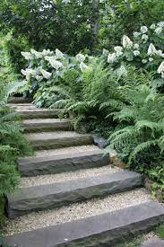 Nice We Created These Simple Steps Using Bluestone Risers The Oakleaf Hydrangea And Garden Stairs Garden Steps Shade Garden