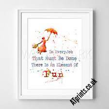 High quality walt disney inspired canvas prints by independent artists and designers from around the world. Mary Poppins Print Poster Watercolour Framed Canvas Wall Art Disney Quote Gift Ebay
