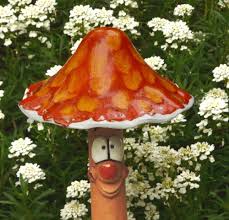 Pilz Keramik Garten Pilze Gartenfigur Gartenstecker Pilze Keramik Keramik Gartenfiguren