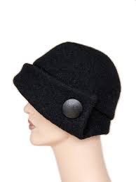 hat walk wool black 20s hut fleecemutzen damenhut
