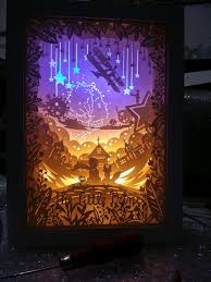 Light Boxes Etsy In 2021 Shadow Box Art Paper Art Paper Carving