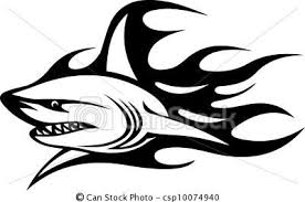 Black And White Flames Vector Eps Vector Of Angry Shark Tattoo Angry Shark With Black Flames For Csp10074940 Search Clip Art Illustration Tribal Shark Shark Tattoos Tattoo Posters