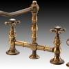 Matching pair nickel brass wall mount faucet spigot valve. 1