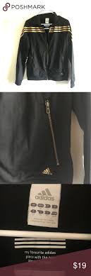 Adidas Black And Gold Jacket Womens Adidas Black Gold Track Jacket Women S Small Jackets For Women Black Adidas Women