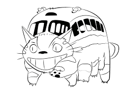 Urban bus with two doors. Printable Totoro Coloring Pages Anime Coloring Pages