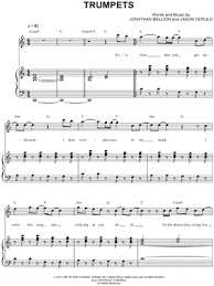 Jason Derulo Trumpets Sheet Music In C Major Transposable Download Print Trumpet Sheet Music Trumpet Music Sheet Music