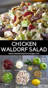 Moist Tender Cubes Or Chicken Tart Granny Smith Apples Sweet Grapes Celery And Walnuts Chicken Salad Recipes Waldorf Salad Recipe Easy Healthy Salad Recipes