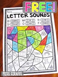 Miss giraffe free printables : Free Color By Beginning Sound Worksheet Letter B Letter Sound Activities Beginning Sounds Worksheets Letter Sounds