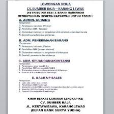 Sumber lowongan kerja tangerang dan peluang usaha tangerang akan kita bahas di sini. Lowongan Kerja Cv Sumber Baja Karanglewas Juni 2019