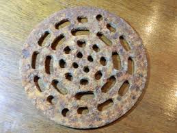 Round Floor Grate Circular Drain Cover Vintage Cast Iron Grate Drain Cover Iron Grate Antique Cast Iron