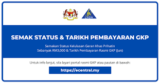 Sebanyak 642,976 permohonan geran khas prihatin diterima sejak dibuka awal mei lalu. Semakan Gkp Tarikh Pembayaran Geran Khas Prihatin 30 November